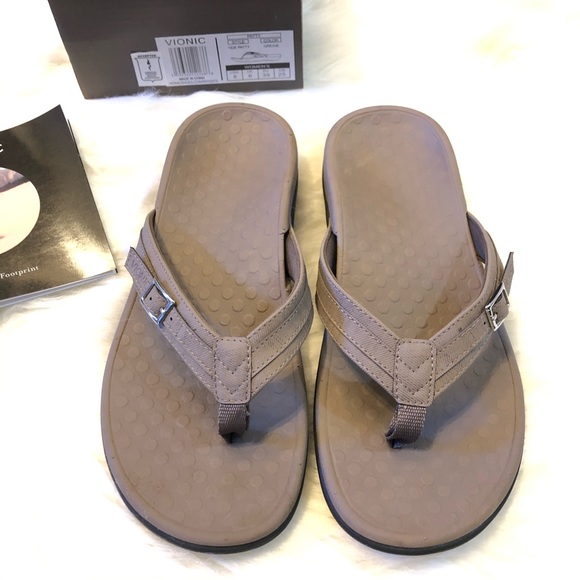Vionic Shoes | Vionic Tide Patty Greige Sandal Size 8 | Poshmark